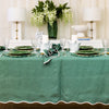 Scalloped Napkin Set - Green & Pale Pink