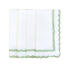 Green Scalloped Napkins - Embroidered