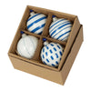 Glass Baubles & Ribbon - Blue / White