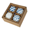 Glass Baubles & Ribbon - Blue / White