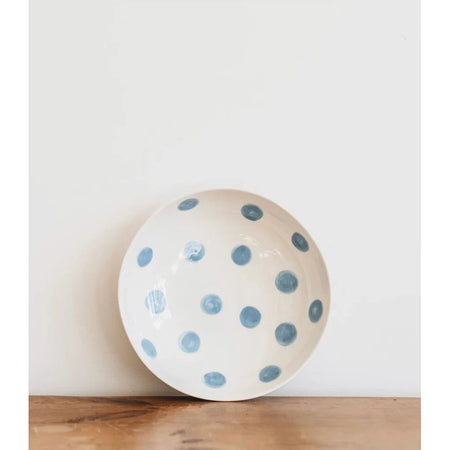 Hand-Painted Porcelain Salad Bowl - Cornflower Spot