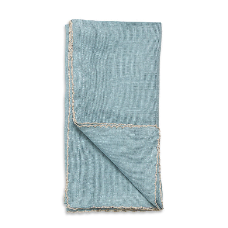 Patina Scalloped Napkin Set - Azure