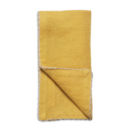Patina Scalloped Napkin Set - Cumin