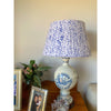 Gathered Lampshade - Speckled Blue & White
