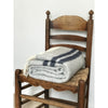 Pre-Order Bespoke Fishbone Throw Rug - Grey with Navy Stripe