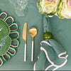 Scalloped Tablecloth - Green & Pale Pink