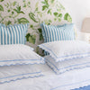 Ruffle Stripe Cushion Cover - Blue Lumbar