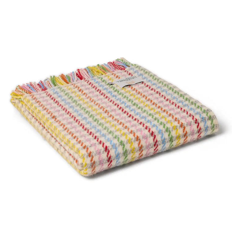 Houndstooth Woollen Throw - Iris