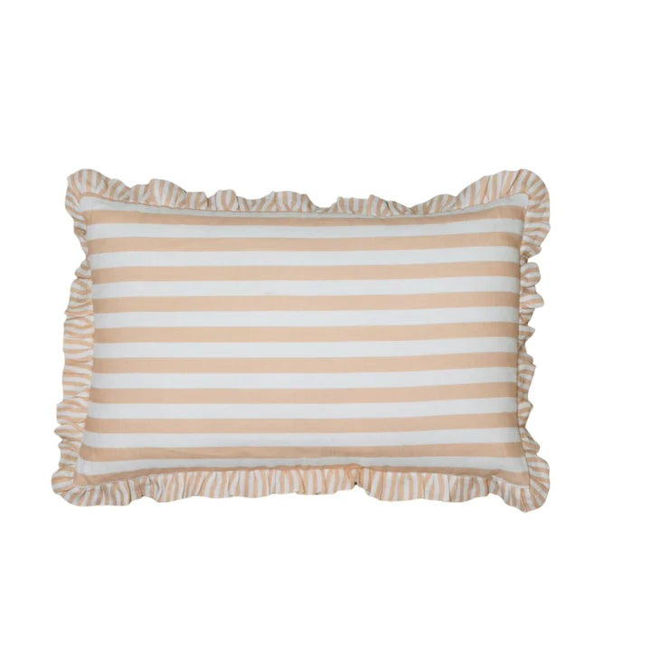 Ruffle Stripe Cushion Cover - Blush Lumbar