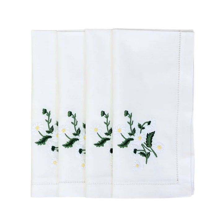 Daisy Napkins - Embroidered set of 4