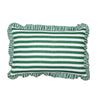 Ruffle Stripe Cushion Cover - Green Lumbar