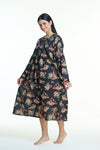 Cotton Voile Nightdress - Midnight Rose
