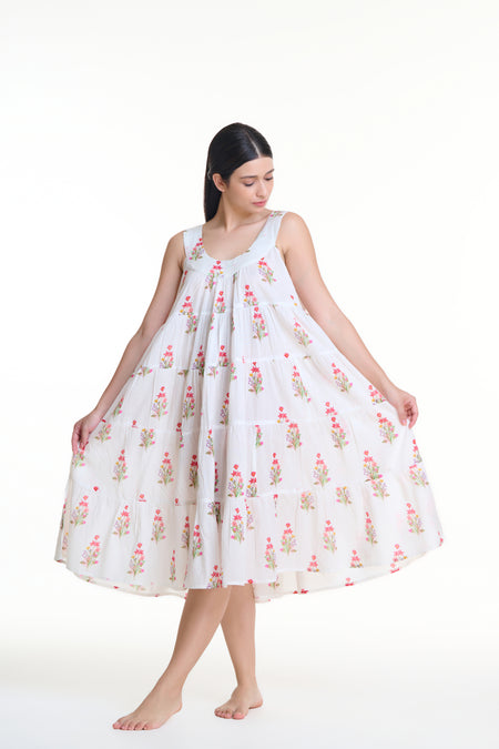 Tiered Cotton Voile Nightdress - Posy