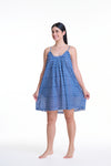 Frilled Cotton Voile Nightdress - Bleue