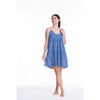 Frilled Cotton Voile Slip - Blue