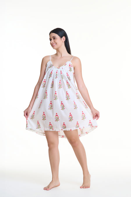 Frilled Cotton Voile Nightdress - Posy