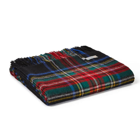 Lambswool Tartan Throw - Black Stewart