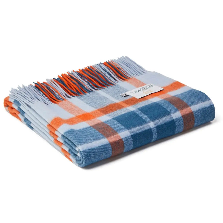 Lambswool Bright Check Throw - Autumnal