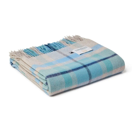 Lambswool Bright Check Throw -  Skye