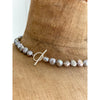 Freshwater Baroque Grey Pearl Necklace - Silver