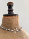 Freshwater Baroque Grey Pearl Necklace - Silver