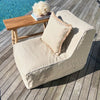 Outdoor Chair & Ottoman - Beige Stripe