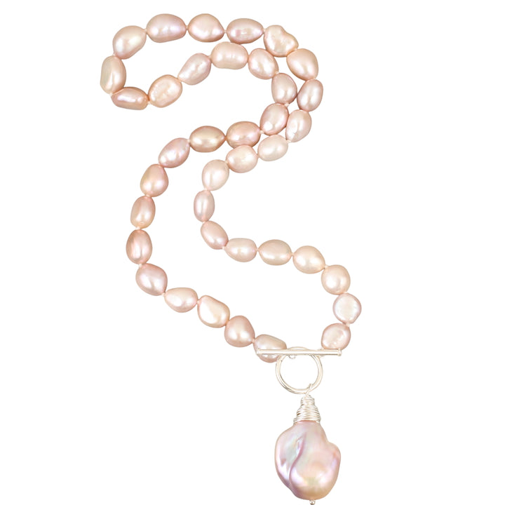 Baroque Freshwater Pearl Necklace - Champagne