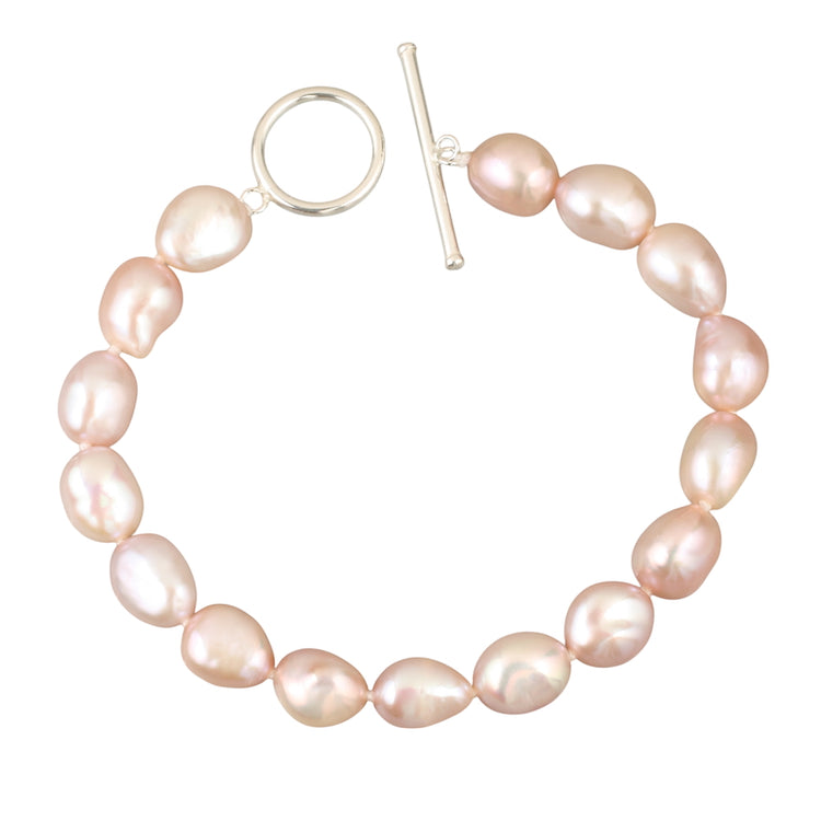 Champagne Pearl Bracelet - Silver