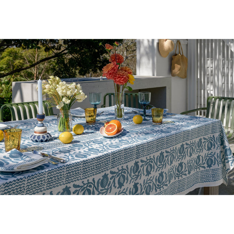 Blue Pomegranate - Tablecloth & Napkin Set