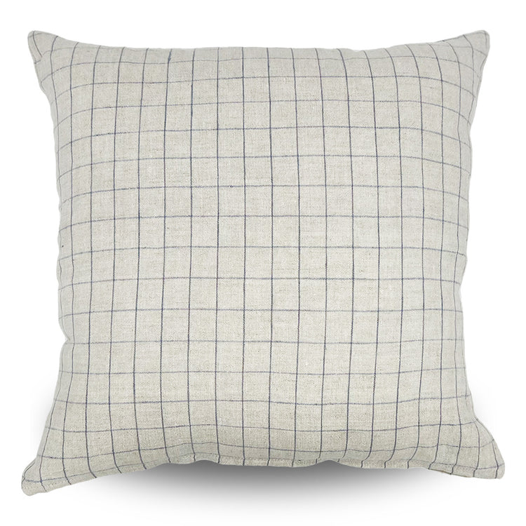 Retreat Check - Linen Cushion Cover