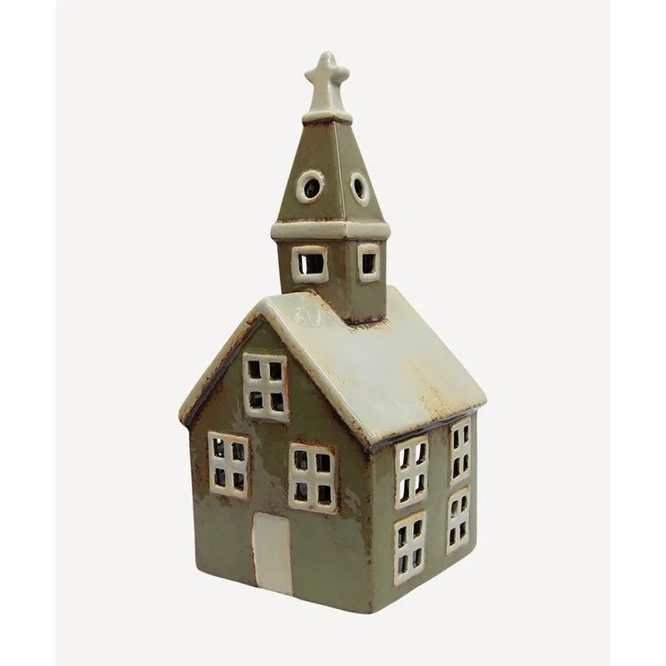 Tealight Church - Olive Green