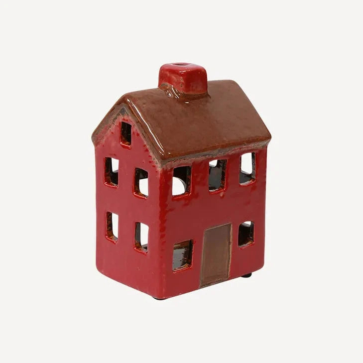 Tealight Petite Chalet - Red & Brown