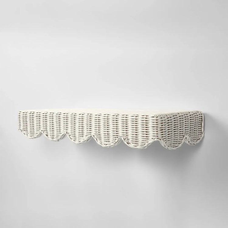 Belle Scalloped Wall Shelf - White