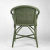 Belle Scalloped Rattan Armchair - Olive Green