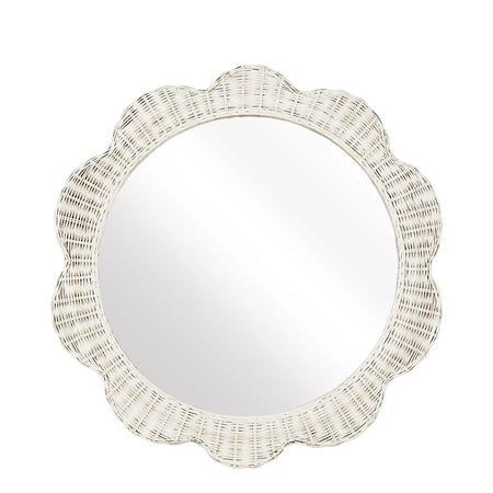 Scalloped Mirror - White