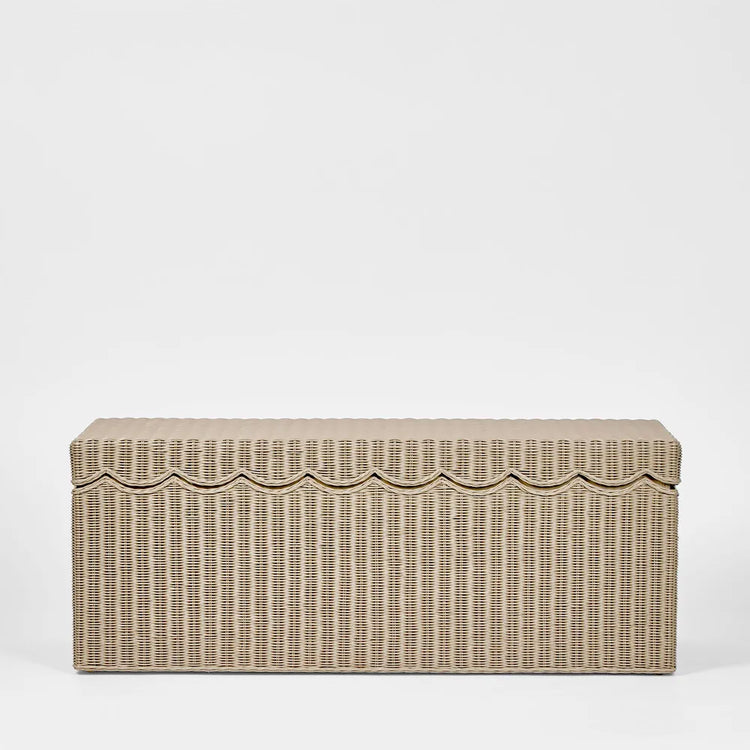 Scalloped Storage Bench - Natural