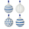 Glass Baubles & Ribbon - Blue / White