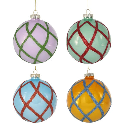 Glass Baubles & Ribbon - Grid