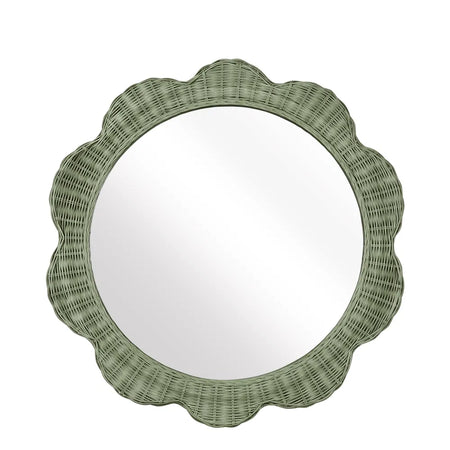 Scalloped Mirror - Green