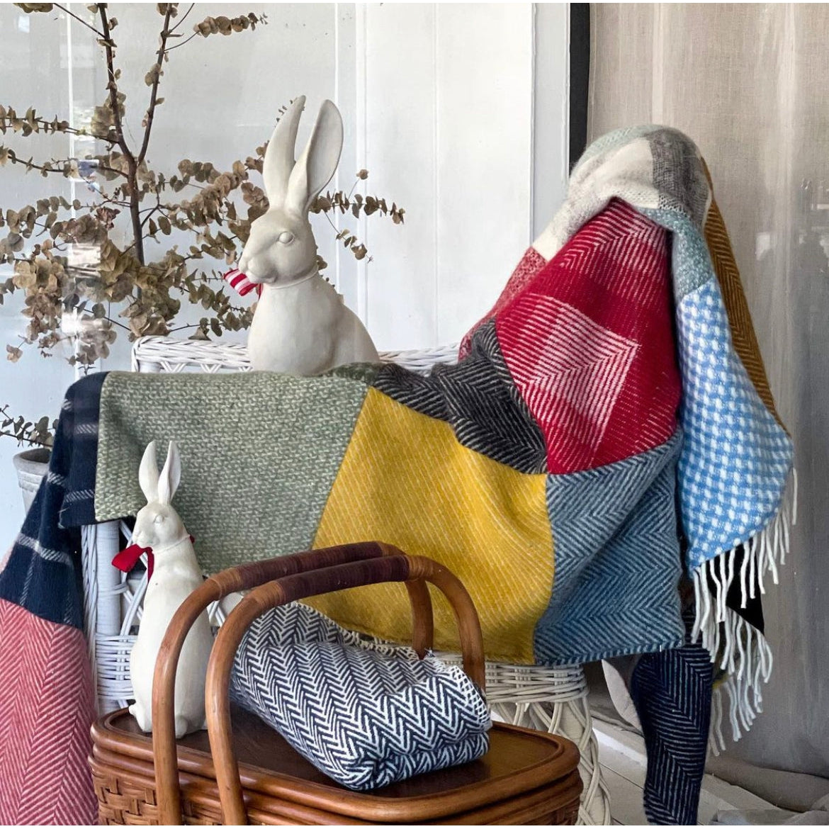 PRE-ORDER Tartan & Tweed Patchwork Throw Bright Colours – Farmgate and ...