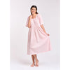 Cotton Voile House Dress - Pink Gingham Smocked