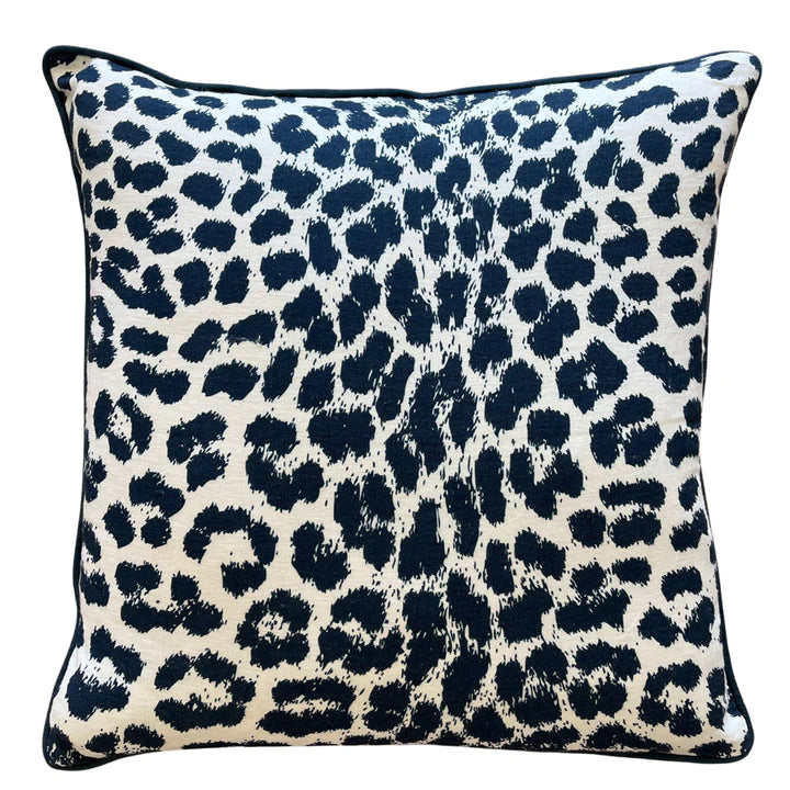 Navy Leopard Cushion Cover