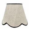 Scalloped Lampshade - Natural Linen with Trim