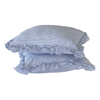 Ruffled Edge Pillowcase - Blue and White Stripe