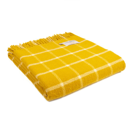 Chequered Check Throw - Yellow