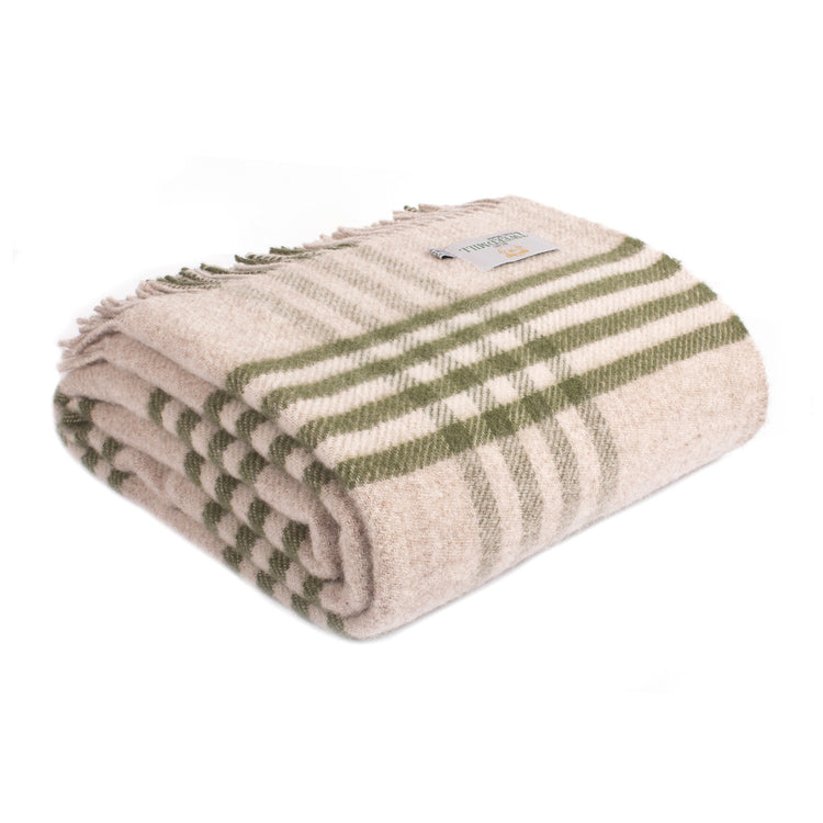 Bespoke Throw Rug - Hex Check Olive