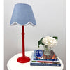 Scalloped Lampshade - Blue Linen with Trim