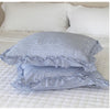 Ruffled Edge Pillowcase - Blue and White Stripe