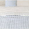 Quilted Throw - Blue & White Linen