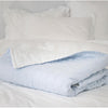 Quilted Throw - Blue & White Linen